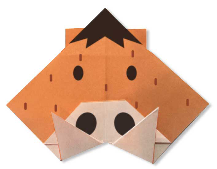 かんたん折り紙 動物の顔