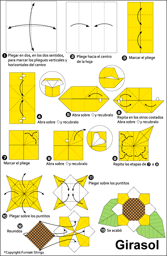 Origami sunflower sales
