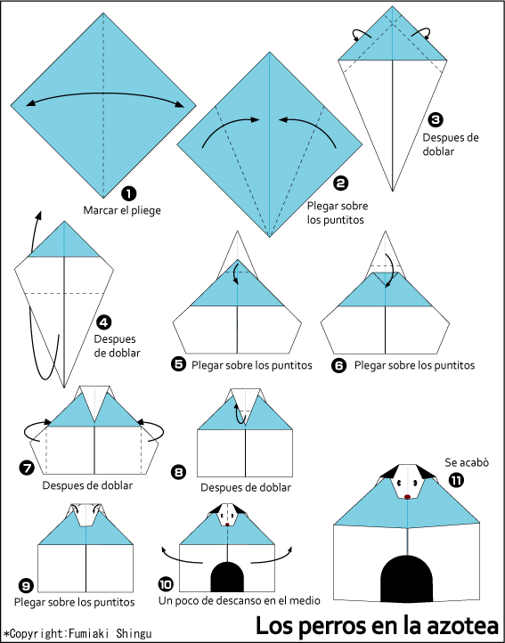 Origami Dog on kennel