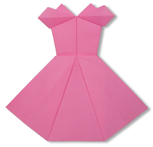 折り紙のワンピースの簡単折り方 かわいいスカートやウェディングドレスも