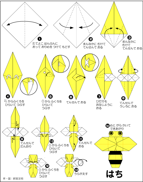 折り図 はち の折り図 おりがみくらぶ